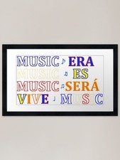 Listing image for Music was, is and will be. Live the Framed Wall Art Poster Canvas Print Picture