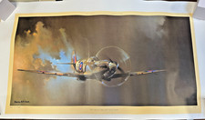 Listing image for Large RAF Spitfire Aviation Art Print – Barrie A. F. Clark, 1978 (122×66cm)