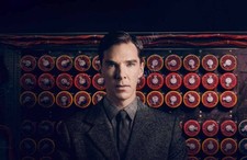 Listing image for Benedict Cumberbatch with decoding machine Christopher Alan Turing Photo CL3658