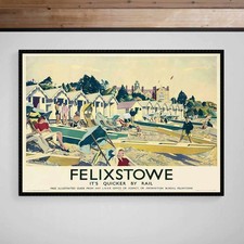 Listing image for Felixstowe East Suffolk Tourism Travel Print Poster Vintage Art Deco