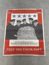 Listing image for Original WWII OWI Poster No. 42 “They Did Their Part” Sullivan Brothers 1943