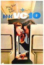Listing image for Vintage BOAC VC 10 Airline Poster Print A3/A4